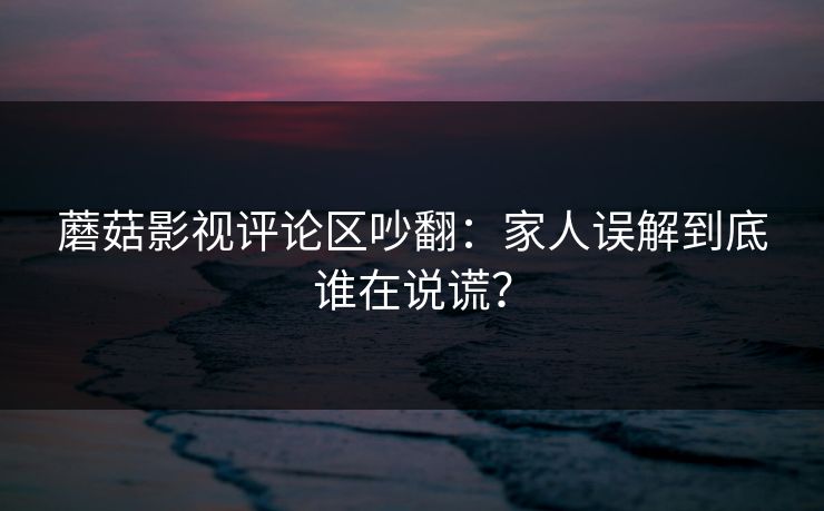 蘑菇影视评论区吵翻：家人误解到底谁在说谎？